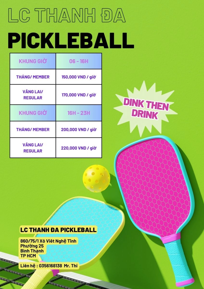 Giá thuê sân Pickleball LC Thanh Đa