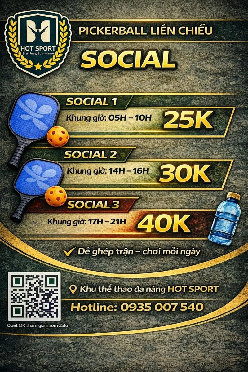 Giá social tại sân Pickleball Liên Chiểu