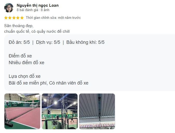 Đánh giá của người chơi tại sân Pickleball Louis Huế