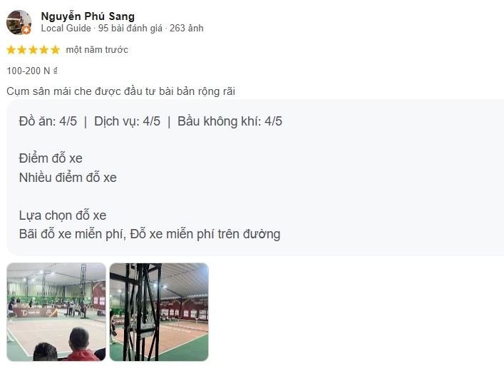 Đánh giá của người chơi tại sân Pickleball Louis Huế