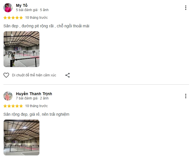 Đánh giá của người chơi tại sân Pickleball Lu33 1