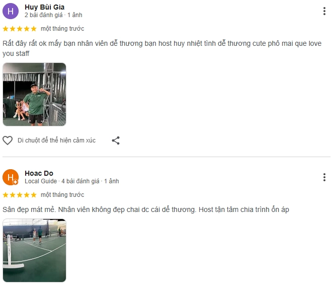 Đánh giá của người chơi tại sân Pickleball Matchup