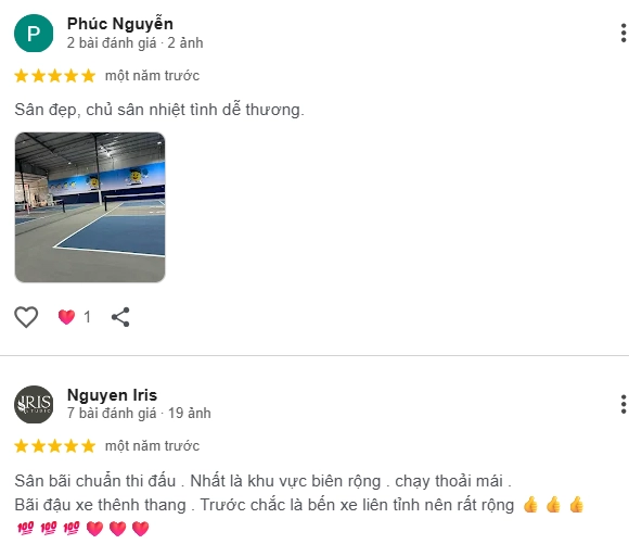 Đánh giá của người chơi tại sân Pickleball Minh Khang