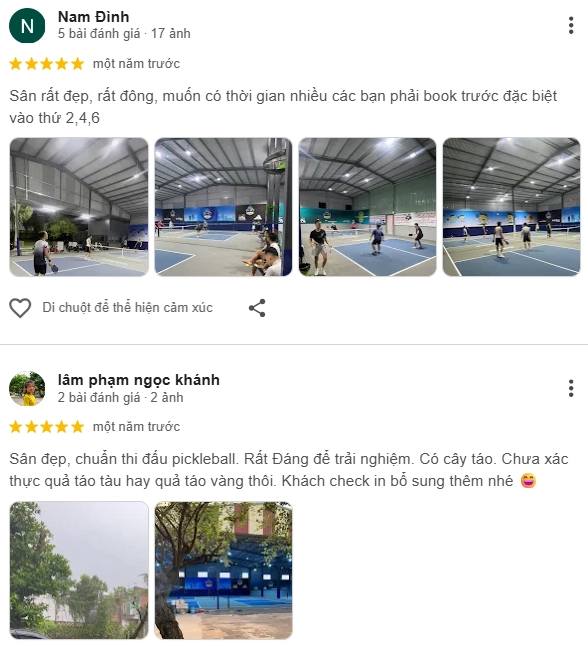Đánh giá của người chơi tại sân Pickleball Minh Khang