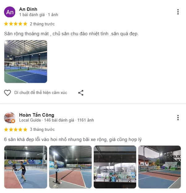 Đánh giá của người chơi tại sân Pickleball Mộc Châu