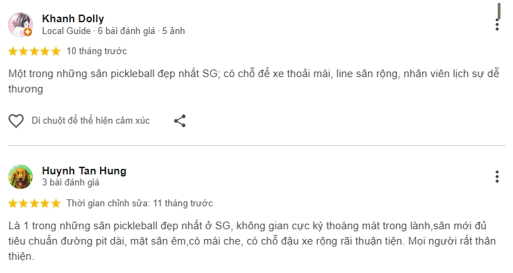 Đánh giá của người chơi tại sân Pickleball MSC