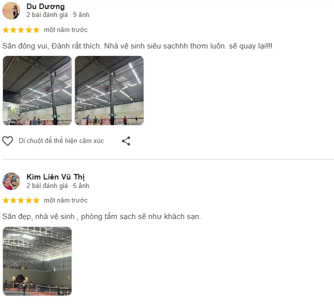 Đánh giá của người chơi tại sân Pickleball MTĐ