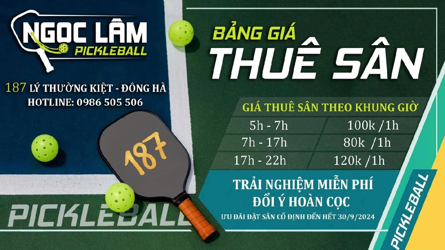 Giá thuê sân Pickleball Ngọc Lâm