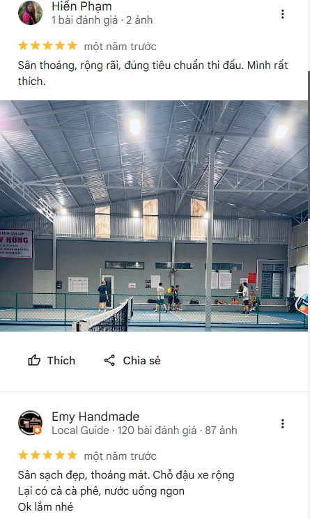 Đánh giá của người chơi tại sân Pickleball Nguyên Sport