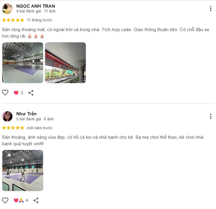  Đánh giá của người chơi tại sân Pickleball Nonstop