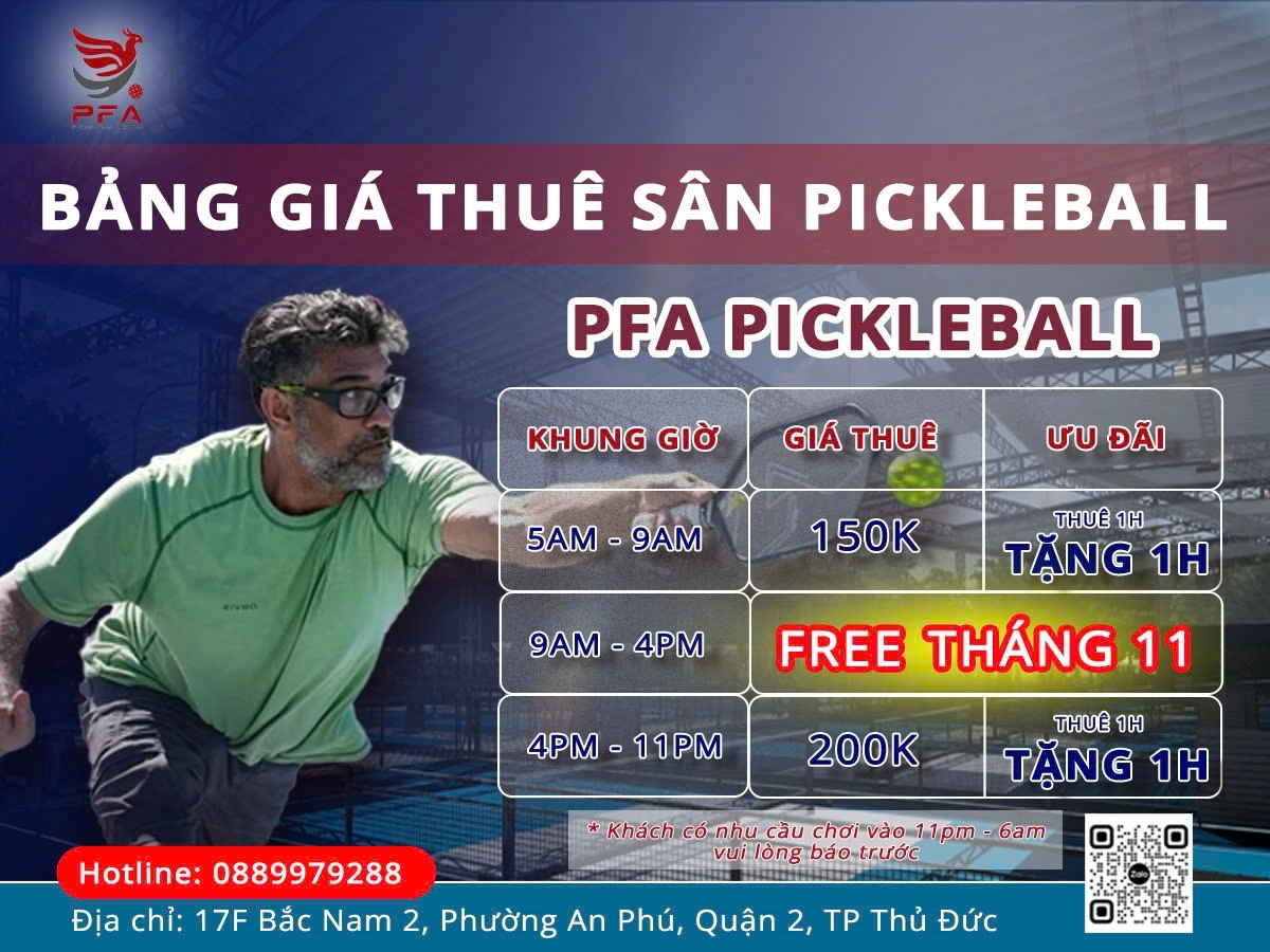 Giá thuê sân Pickleball PFA