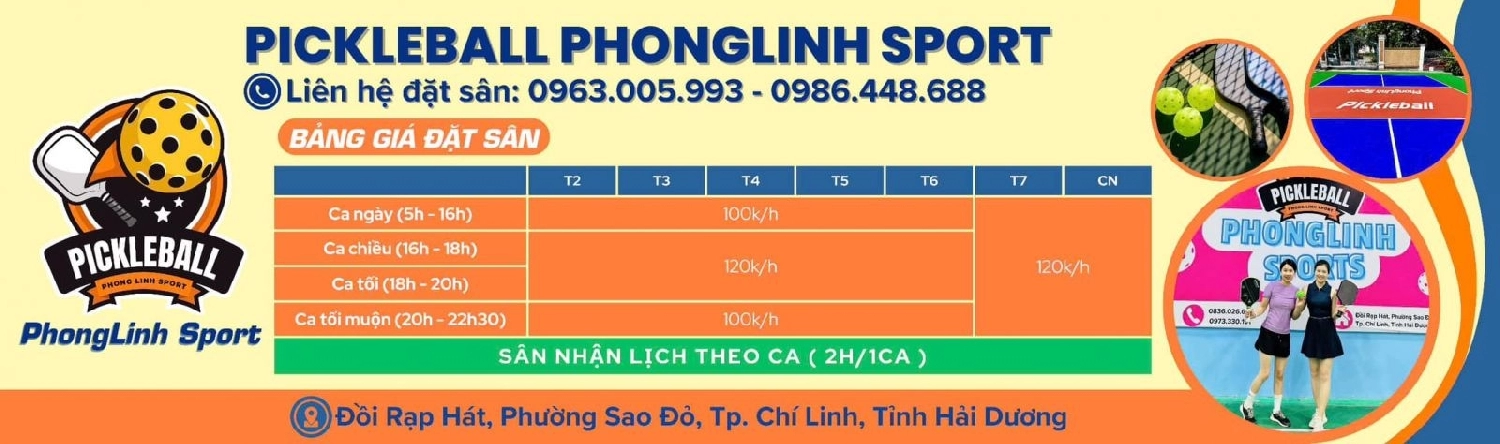 Giá thuê sân Pickleball Phong Linh