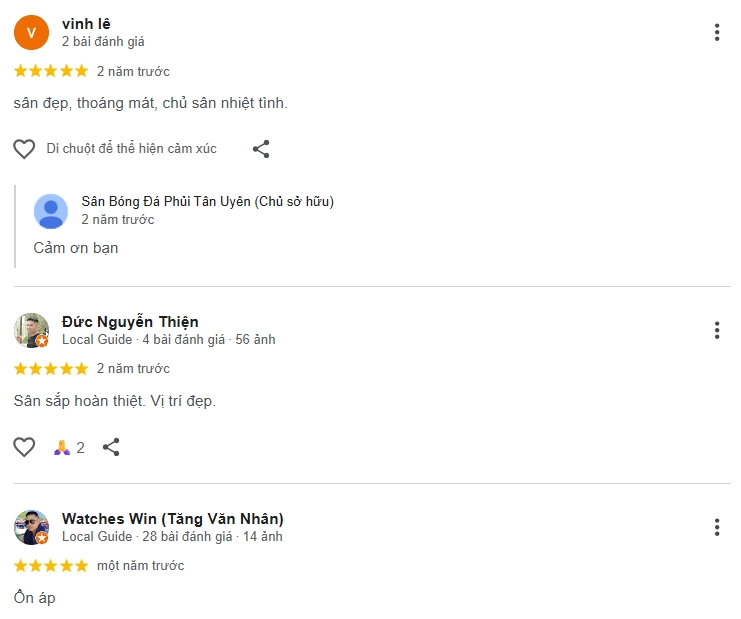 Đánh giá của người chơi tại sân Pickleball Phủi Bình Dương