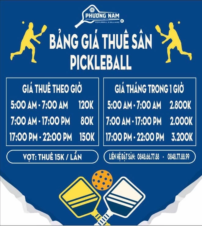 Giá thuê sân Pickleball Phương Nam