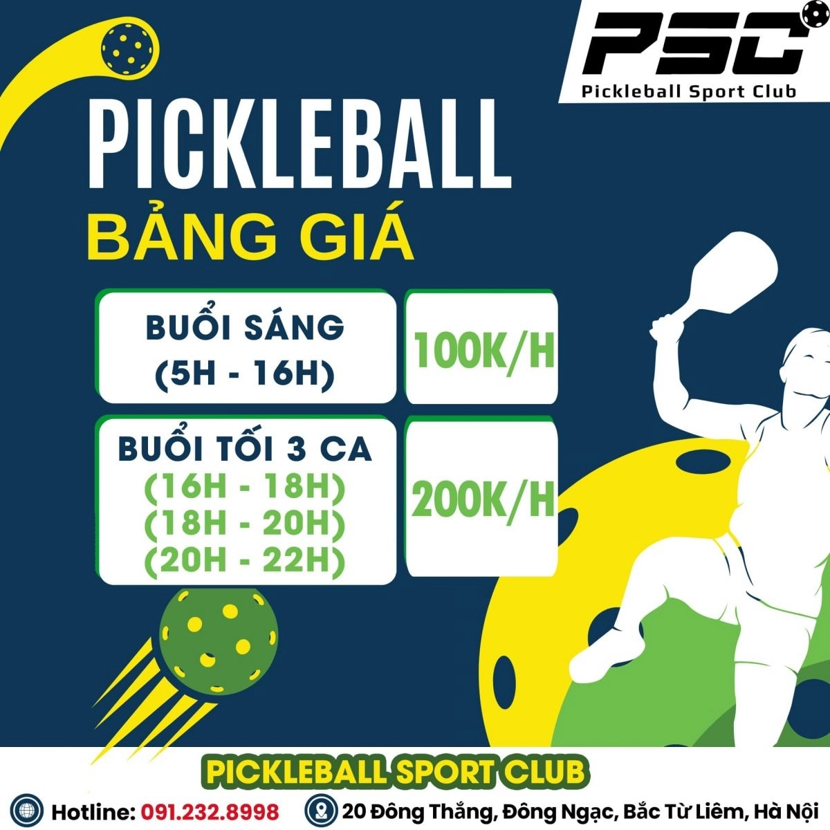 Giá thuê sân Pickleball PSC