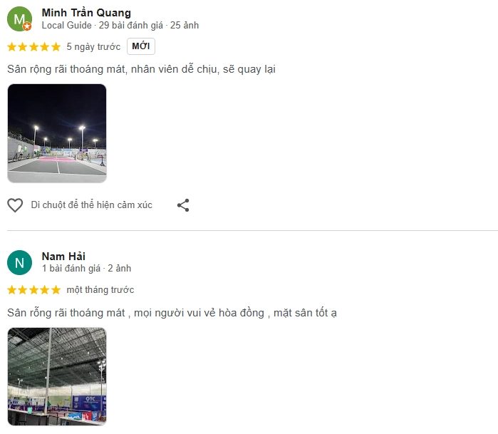 Đánh giá của người chơi tại sân Pickleball QTC