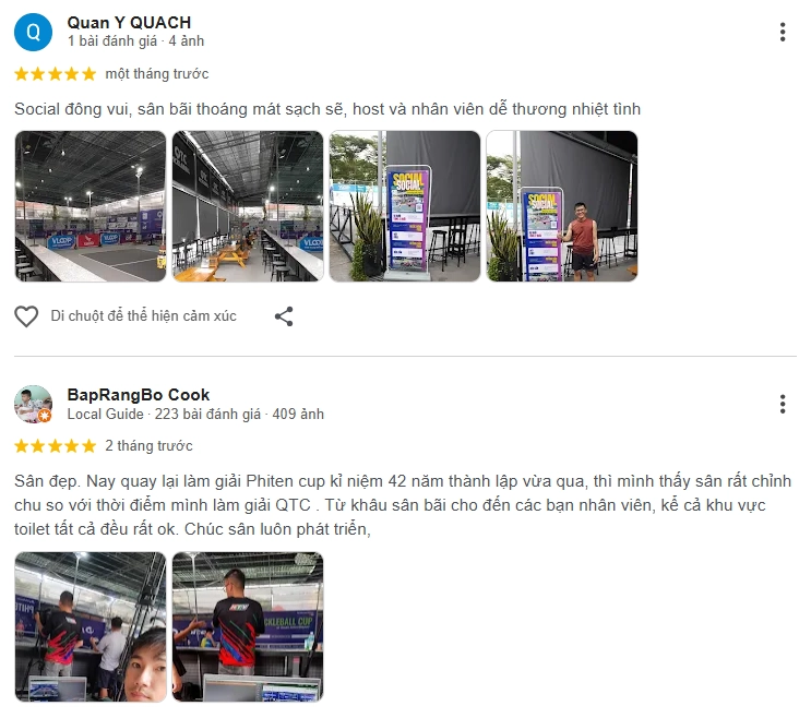 Đánh giá của người chơi tại sân Pickleball QTC