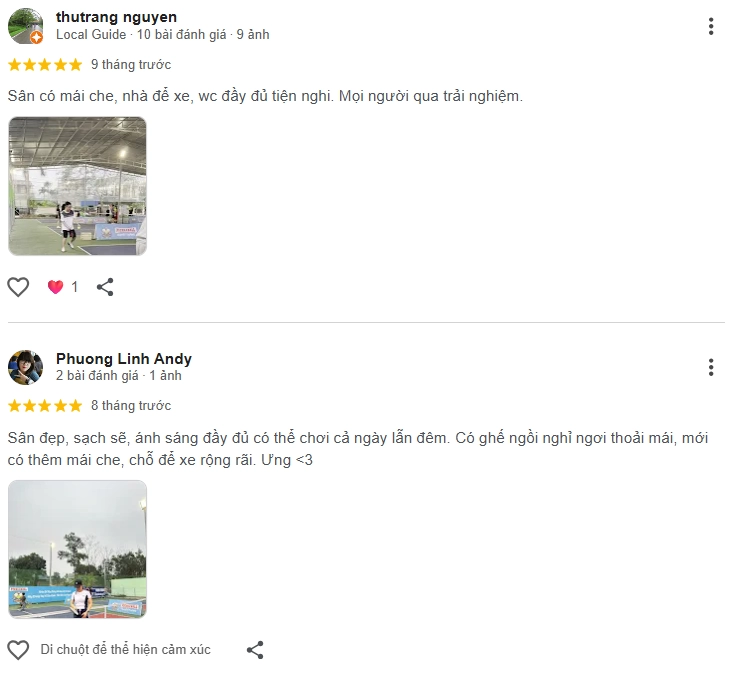 Đánh giá của người chơi tại sân Pickleball Quyết Thắng