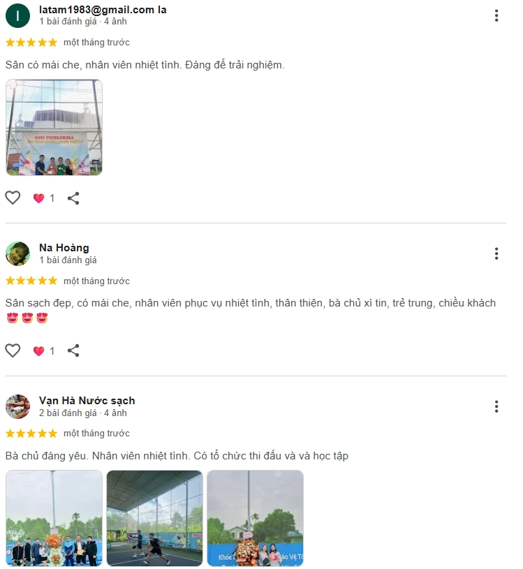 Đánh giá của người chơi tại sân Pickleball Quyết Thắng