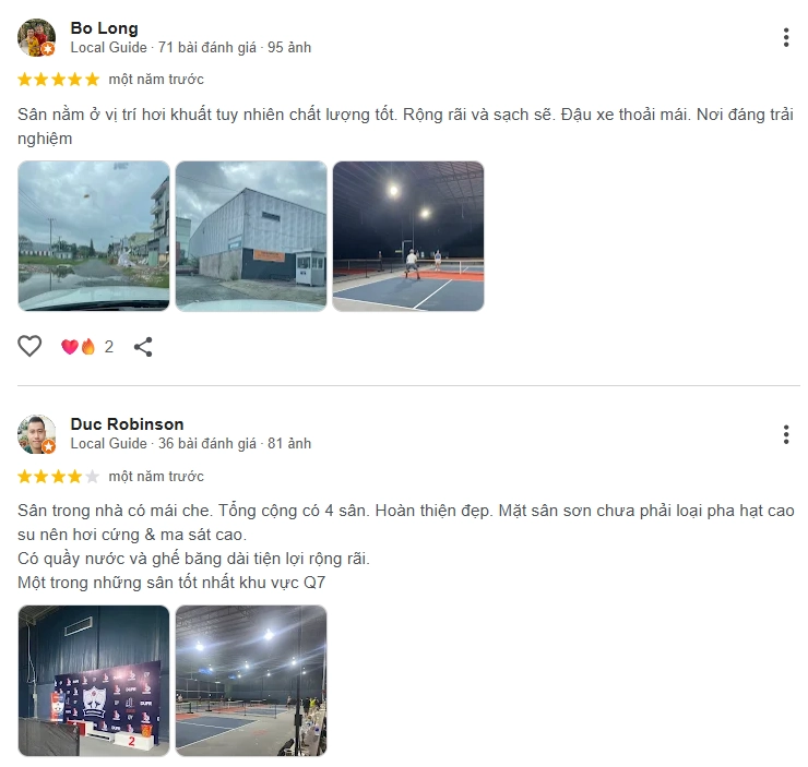 Đánh giá của người chơi tại sân Pickleball QVBadminton
