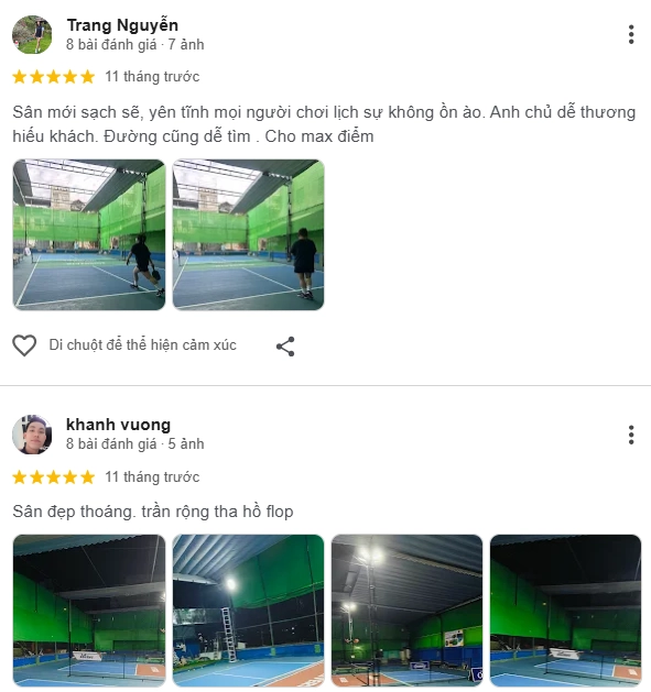 Đánh giá của người chơi tại sân Pickleball RiverSide