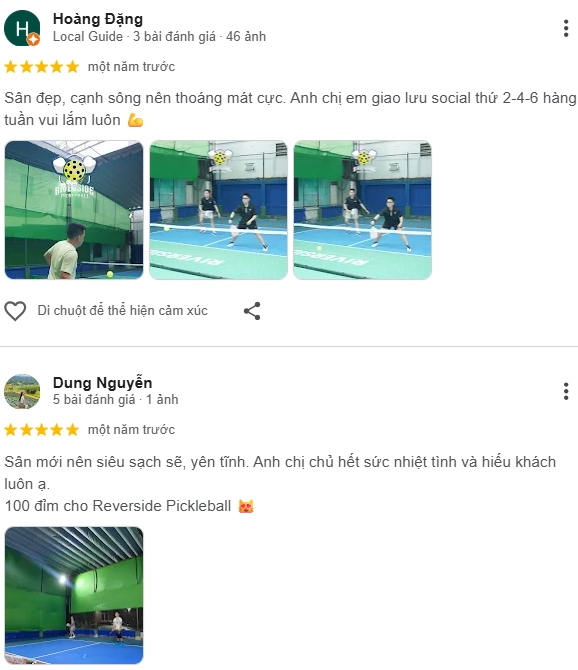 Đánh giá của người chơi tại sân Pickleball RiverSide