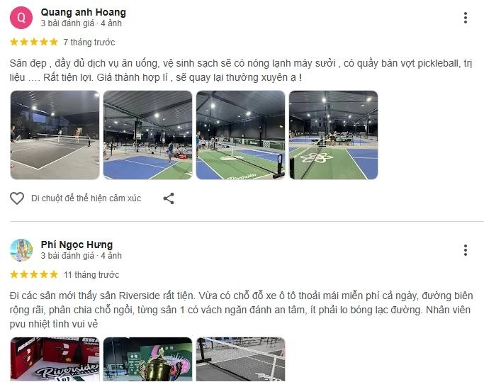 Chất lượng sân pickleball Riverside Long Biên