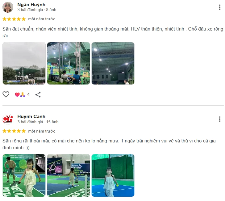 Đánh giá của người chơi tại sân Pickleball Rudal Quận 12