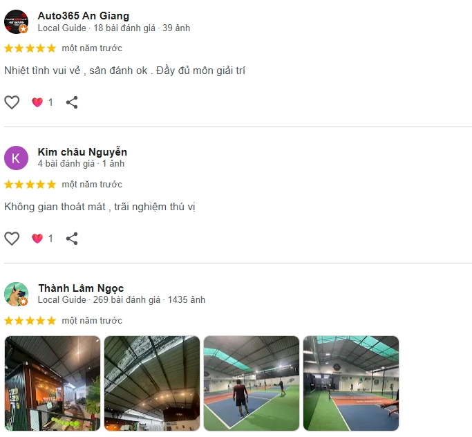 Đánh giá của người chơi tại sân Pickleball SA Center