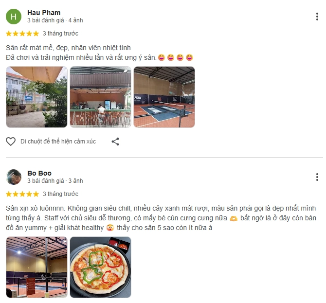 Đánh giá của người chơi tại sân Pickleball Salty 1