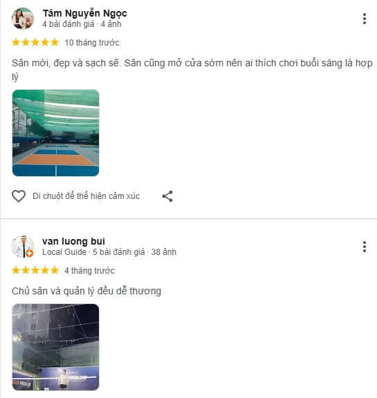  Đánh giá của người chơi tại sân Pickleball Sam Picklub 1