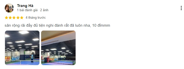 Đánh giá của người chơi tại sân Pickleball Smash Zone