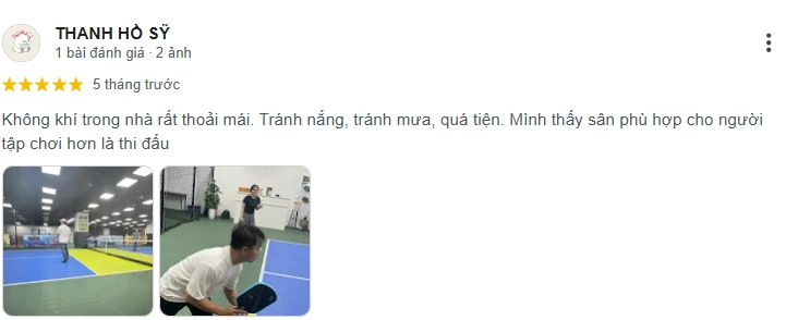Đánh giá của người chơi tại sân Pickleball Smash Zone
