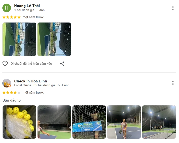 Đánh giá của người chơi tại sân Pickleball Sông Đà