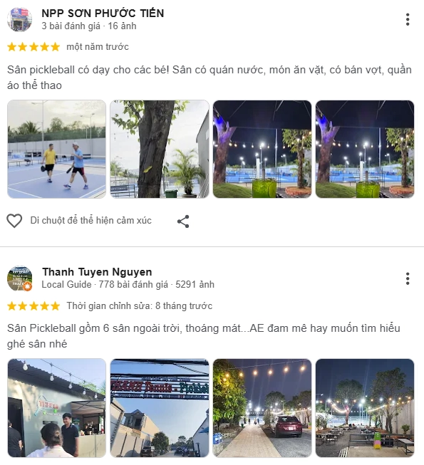Đánh giá của người chơi tại sân Pickleball Thanh