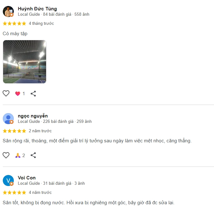 Đánh giá của người chơi tại sân Pickleball Thạnh Phát Đạt