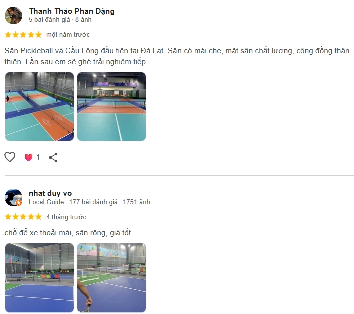 Đánh giá của người chơi tại sân Pickleball Thạnh Phát Đạt