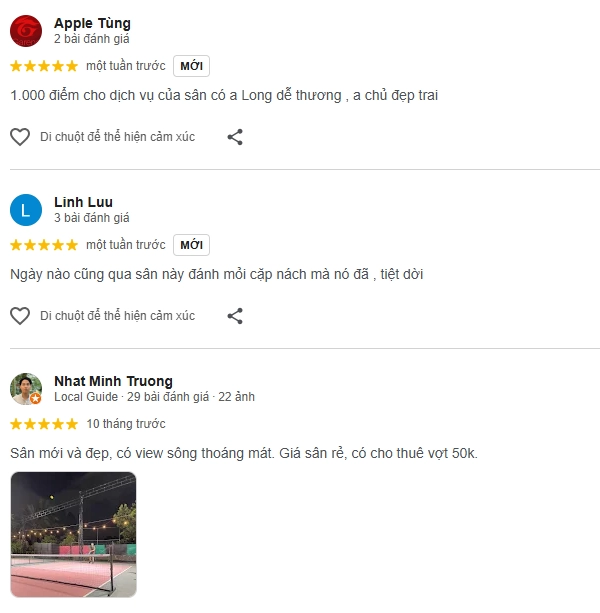 Đánh giá của người chơi tại sân Pickleball The Drop Zone 1