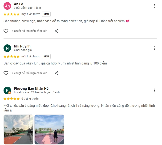 Đánh giá của người chơi tại sân Pickleball The Drop Zone 2