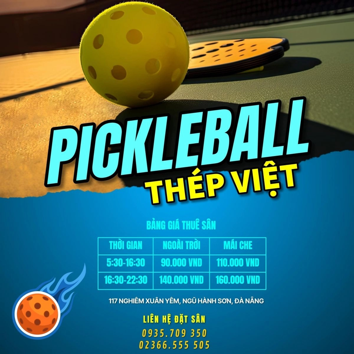 Giá thuê sân Pickleball Thép Việt