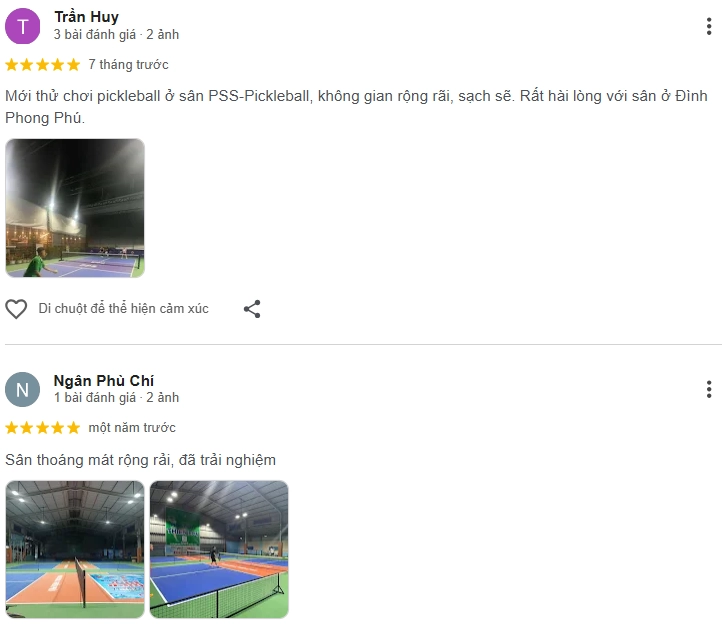Đánh giá của người chơi tại sân Pickleball Thiên Phú