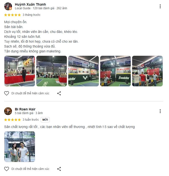 Đánh giá từ người chơi đã trải nghiệm sân pickleball Thống Nhất Vũng Tàu