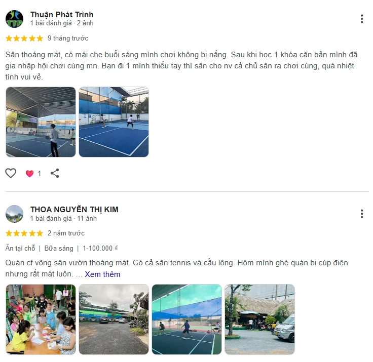 Đánh giá của người chơi tại sân Pickleball Thức Sports