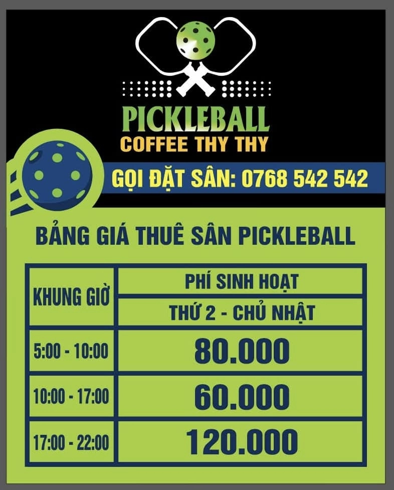 Giá thuê sân Pickleball ThyThy