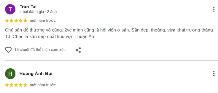 Đánh giá của người chơi tại sân Pickleball Tison