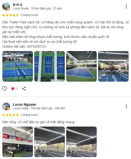 Đánh giá của người chơi tại sân Pickleball Trailer Park 3