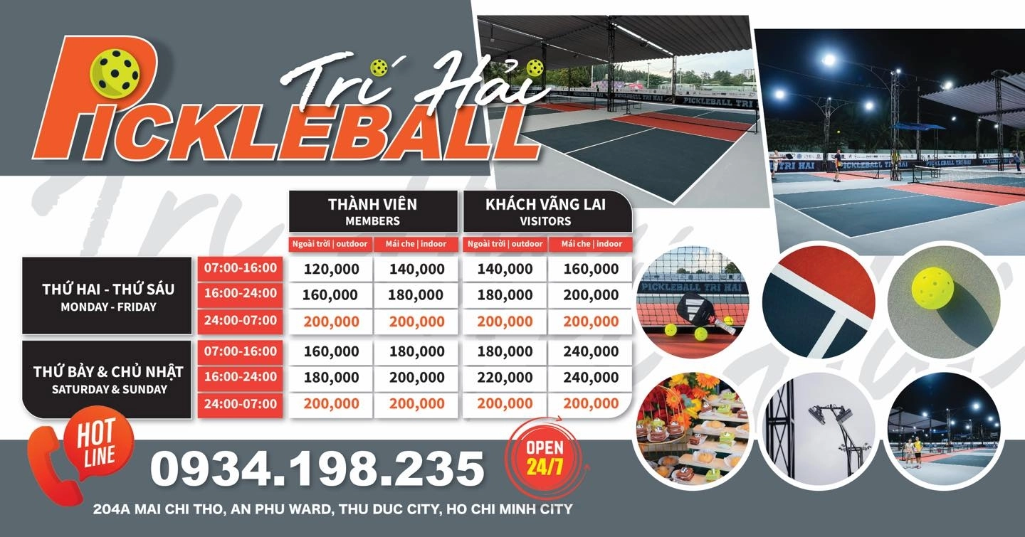 Giá thuê sân Pickleball Trí Hải