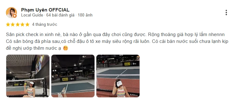 Đánh giá của người chơi tại sân Pickleball Trí Hải