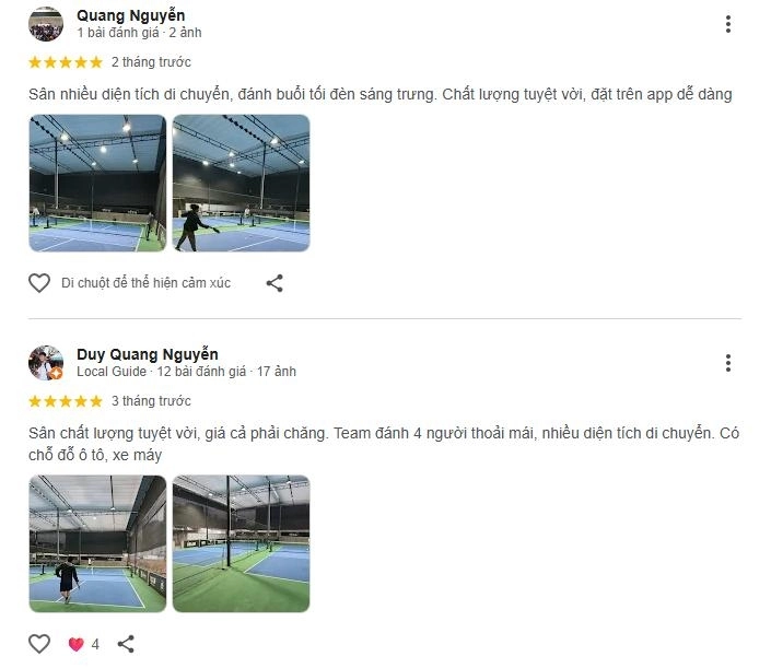 Những đánh giá về sân pickleball Trung Dũng tại Hà Nội