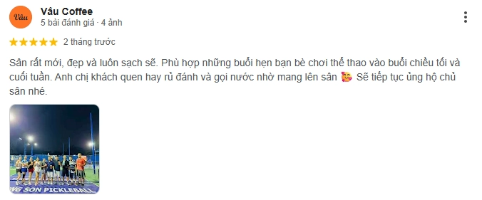 Đánh giá của người chơi tại sân pickleball Trung Sơn